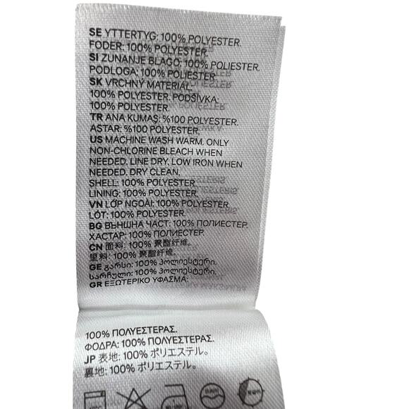 H&M Floral Chiffon Sundress Womens 2 White Flutter Sleeve Belted dress Preppy - Picture 10 of 10